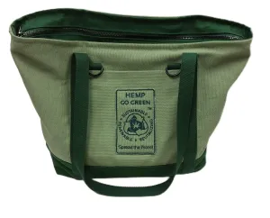 100% Hemp Canvas Washable Heavy-Duty Zippered Tote Bag - Every Day Carry Tote Bag