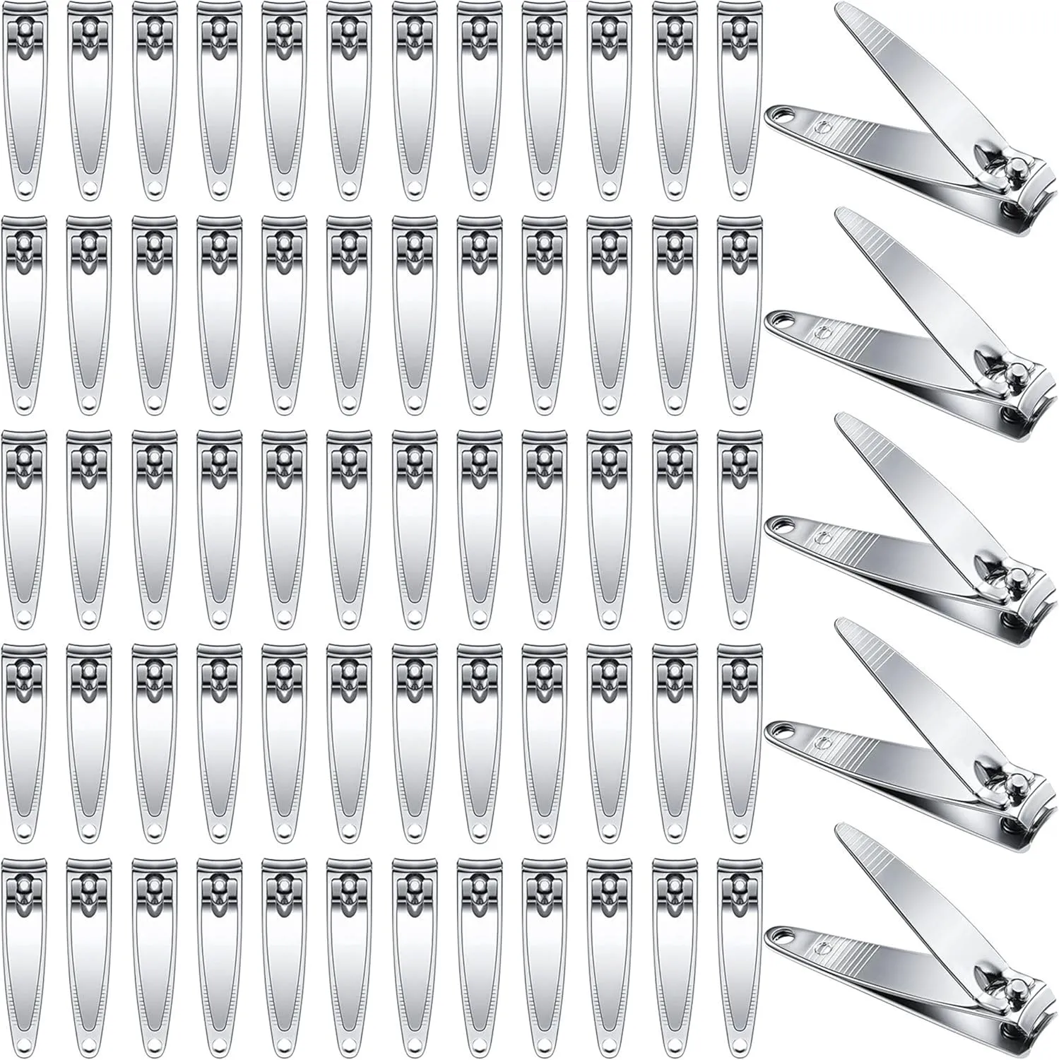 100-Pack Nail Clippers Bulk Toenail Fingernail Clippers Pack, Stainless Steel Fingernail Toe Nail Clippers,Portable Mini Nail Cutter Set for Men Women Homeless Care Package Supplies