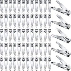 100-Pack Nail Clippers Bulk Toenail Fingernail Clippers Pack, Stainless Steel Fingernail Toe Nail Clippers,Portable Mini Nail Cutter Set for Men Women Homeless Care Package Supplies
