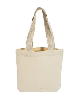 12 ct 8 in Mini Cotton Canvas Gift Tote Bags - By Dozen