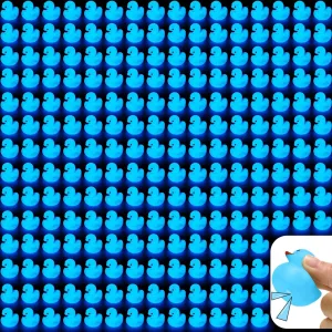 200 Pcs Glow in The Dark Rubber Ducks 1.5 Inch Luminous Mini Rubber Duck Squeaky Floating Light up Bathtub Toys Mini Fluorescent for Shower Summer Pool Birthday Party