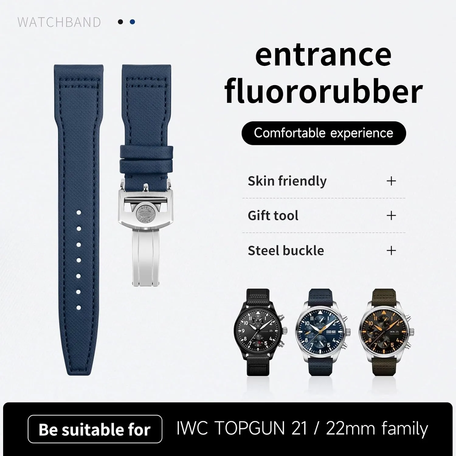 20mm 21mm 22mm Nylon Canvas Leather Watchband For IWC Strap SPITFIRE MARK 18 Portugieser Portofino TOP GUN Pilot IW3777 Wristband