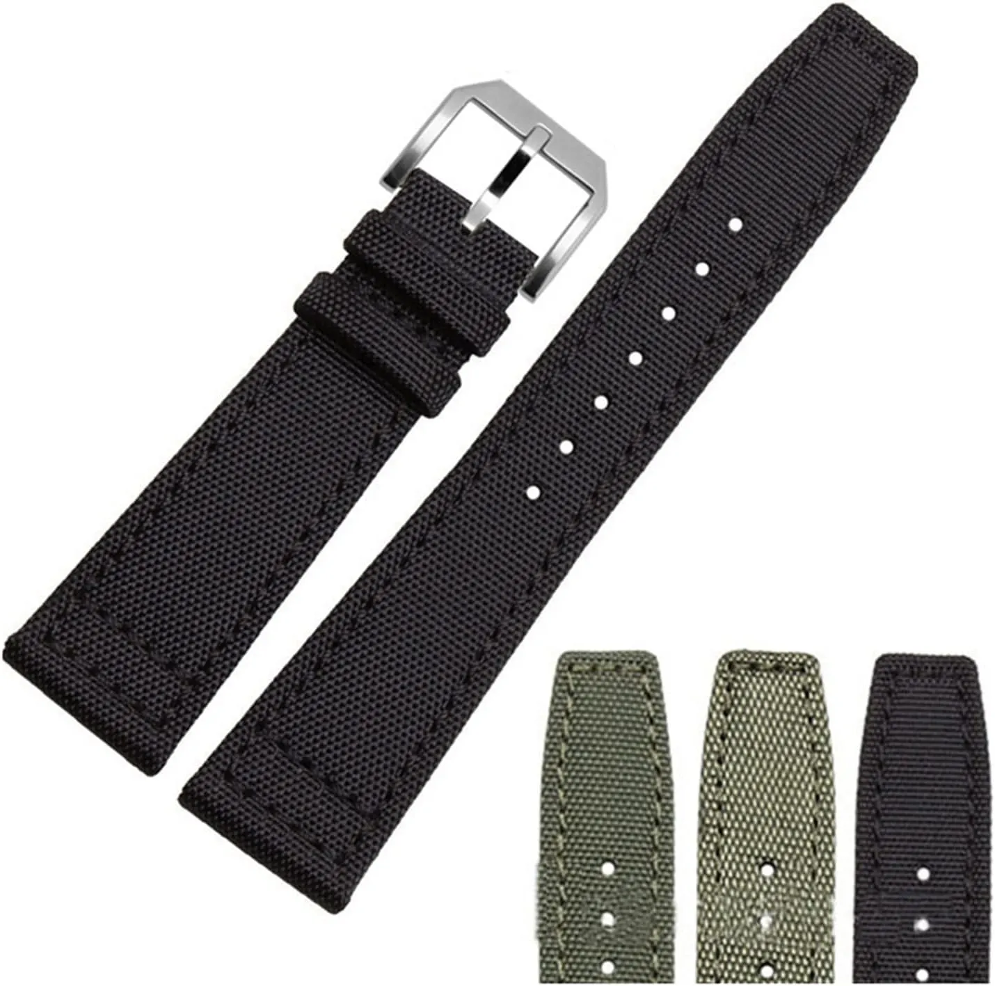 20mm Watch Straps for IWC Pilot Portuguese Portofino Nylon Canvas Watch Bands Green Blue Gray Black Watchbands Straps Bracelets