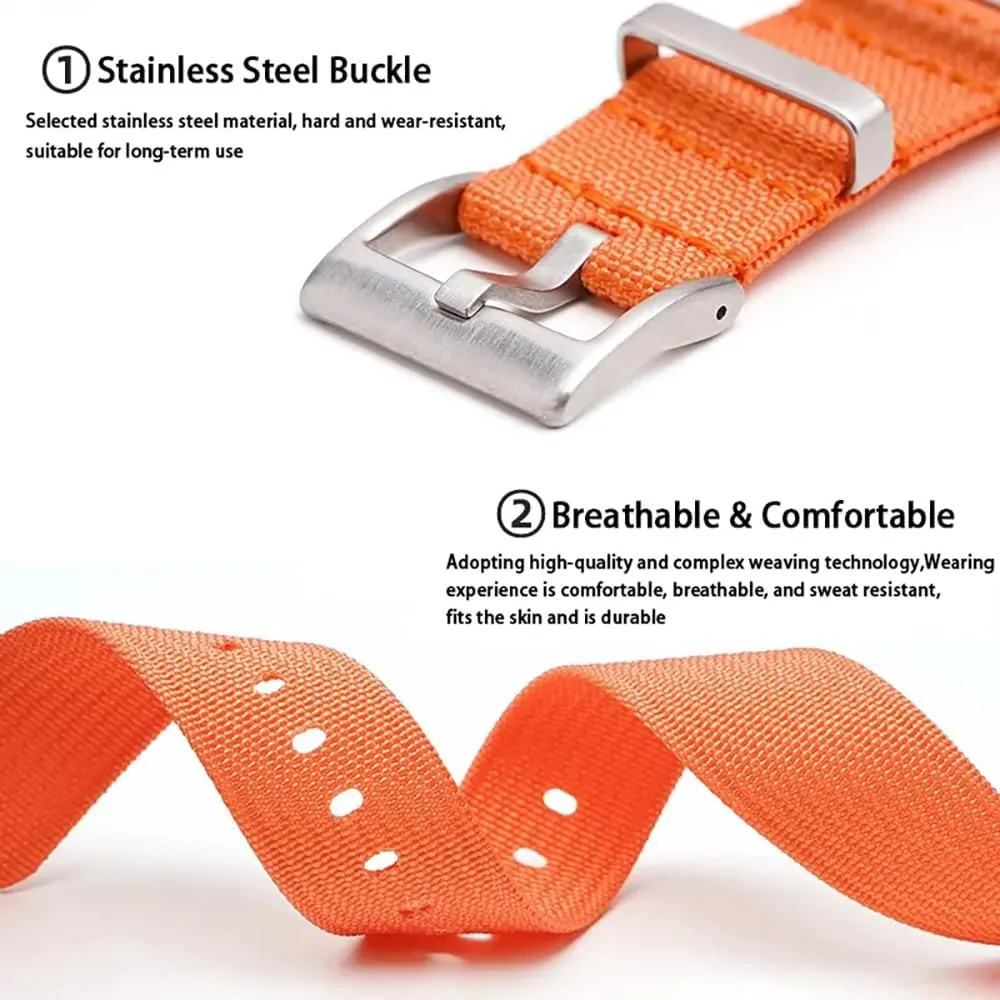 22mm Canvas Nylon Straps For Blancpain X Swatch, Replacement Nylon Watch Band For Watches - Multiple Colors