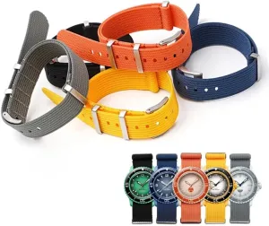 22mm Canvas Nylon Straps For Blancpain X Swatch, Replacement Nylon Watch Band For Watches - Multiple Colors