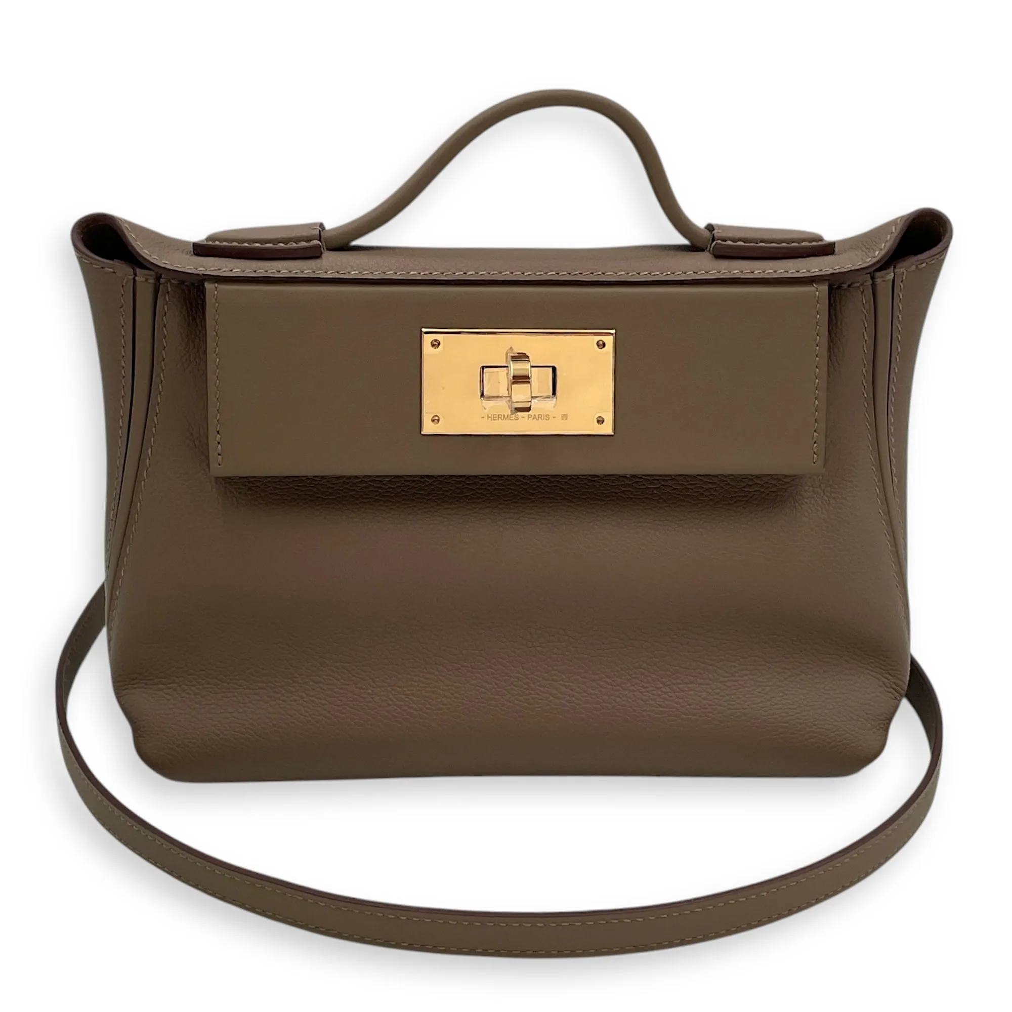 24/24 Mini Etoupe in Evercolor, Gold hardware