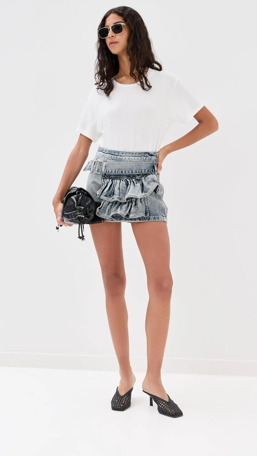3.1 Phillip Lim Women's Denim Ruffle Mini Skirt