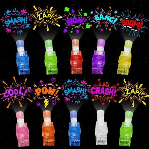48 PCS Super Hero Party Favors Hero Theme Finger Lights for Kids Bulk Glow in the Dark LED Light Up Toys for Treasure Box Treat Goodie Bags Stuffers Classroom Prizes Superhero Birthday Party Supplies