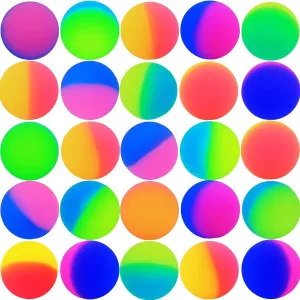 50 Frosty Bouncy Balls - ICY Bounce Bulk Pack, 45mm/1.7 inch Rubber Balls, Hi-Bounce, Assorted Colors, Boys & Girls Birthday Party Favors & Carnival Prizes