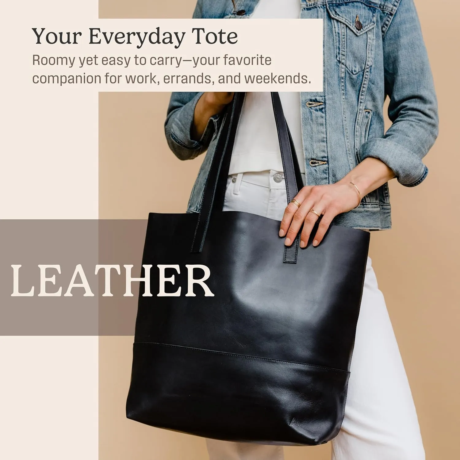 ABLE Clothing Leather Tote Bag for Women,Stylish, Handcrafted, Accessory and Utility Tote Bag with Drop Straps
