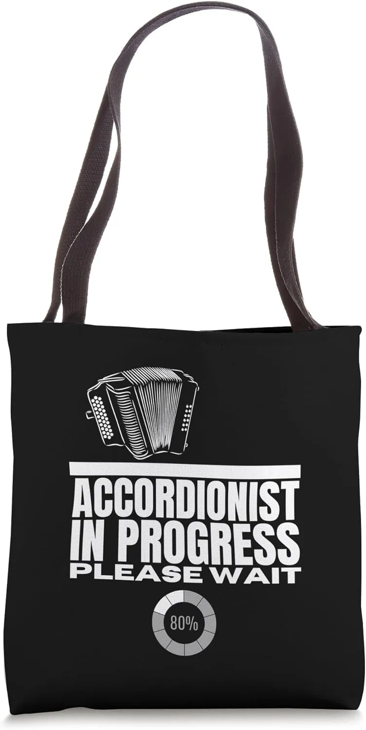 Accordionist In Progress Loading Funny Accordion Tote Bag