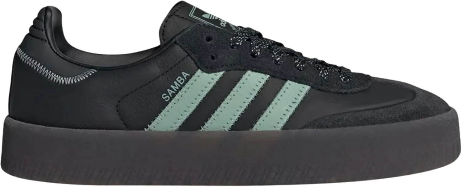 Adidas Sambae Womens Shoes (Black Hazy Green, 8)
