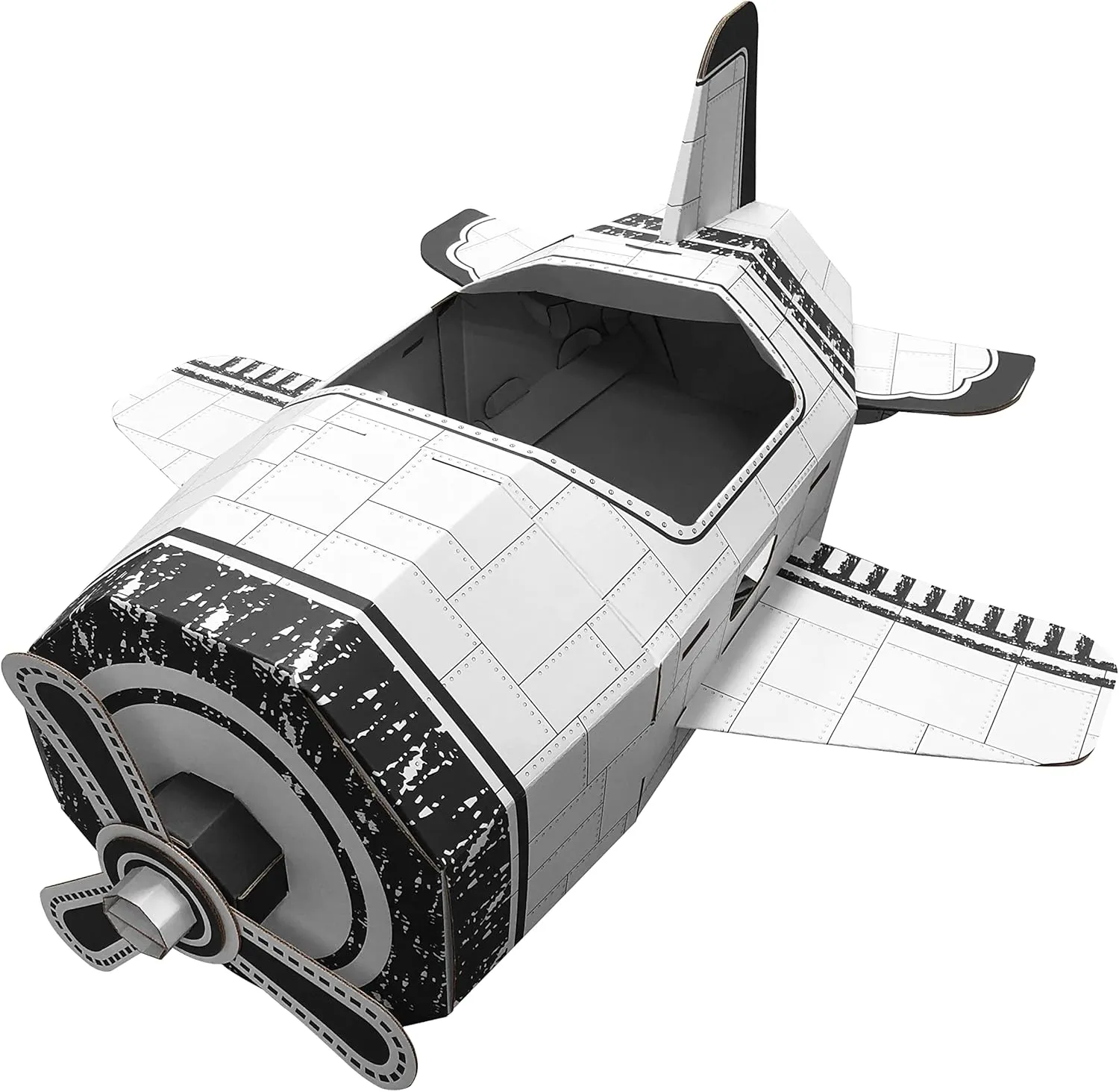 Adventure Awaits! Kids Cardboard Airplane Costume, Plane Toy, or Playhouse - Color, Draw, and Customize - Great for Playtime or Halloween