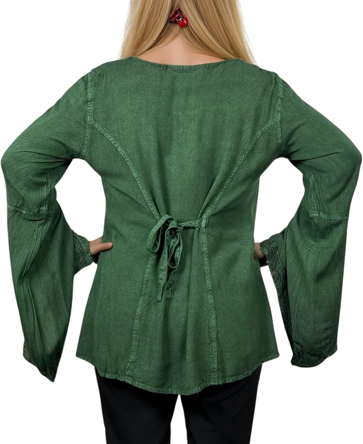 Agan Traders Women’s 2025 Summer Long Bell Sleeve Embroidered Blouse - Elegant Tunic Bohemian Dress Tops for Women