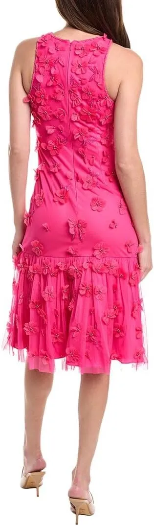Aidan Mattox Womens Below Knee Embellished Fit & Flare Dress