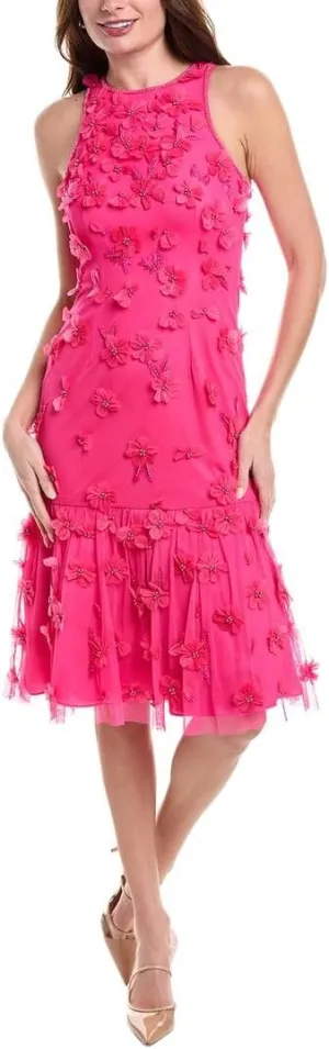Aidan Mattox Womens Below Knee Embellished Fit & Flare Dress