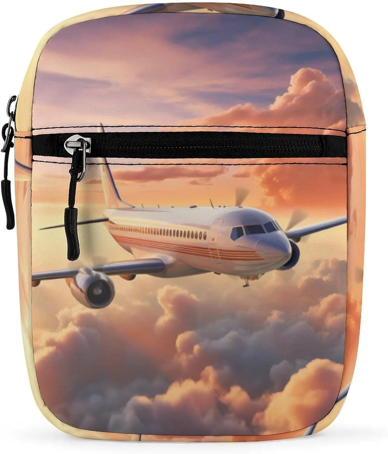 Aircraft Airplane Flying Small Crossbody Bag Mini Shoulder Bag Purse Travel Passport Wallet Bag for Women Men