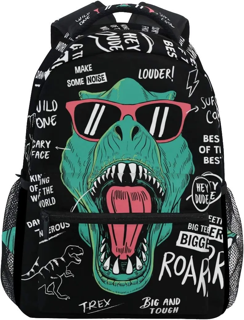 ALAZA Cool T Rex Dinosaur Funny Large Backpack Personalized Laptop iPad Tablet Travel School Bag with Multiple Pockets for Men Women College
