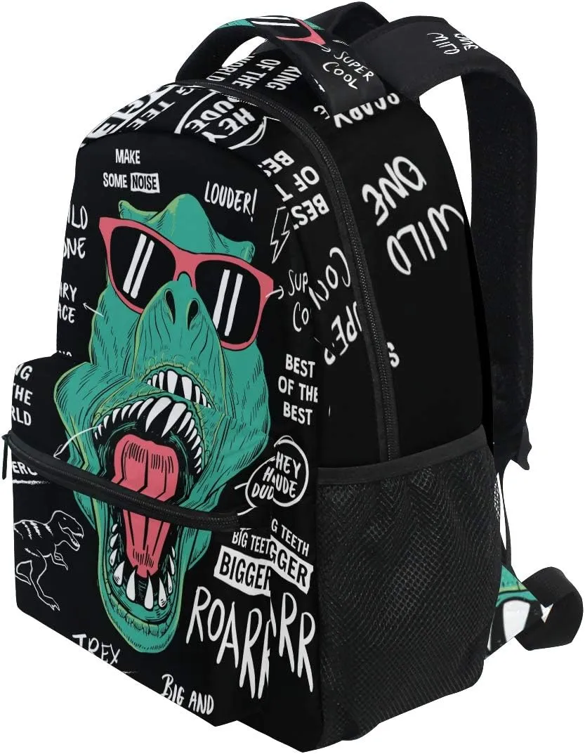 ALAZA Cool T Rex Dinosaur Funny Large Backpack Personalized Laptop iPad Tablet Travel School Bag with Multiple Pockets for Men Women College