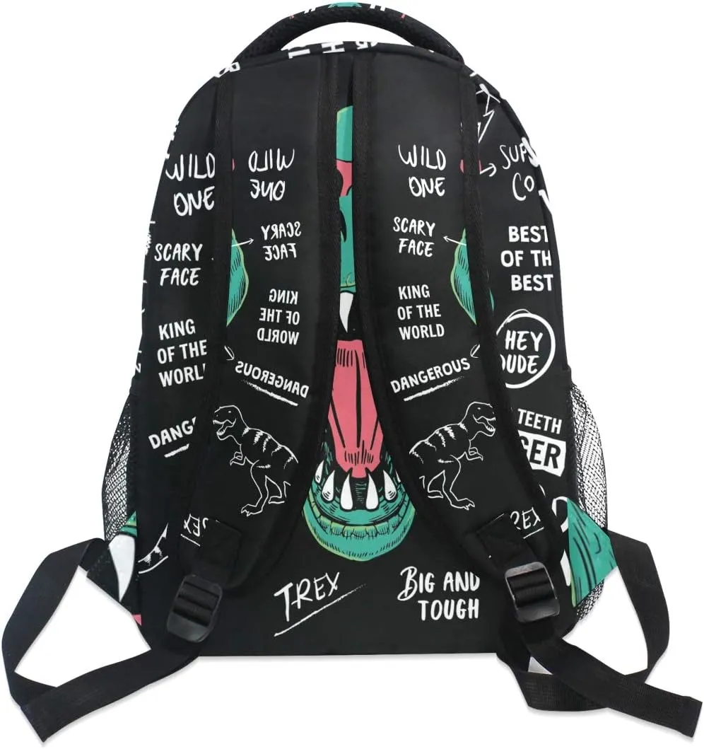 ALAZA Cool T Rex Dinosaur Funny Large Backpack Personalized Laptop iPad Tablet Travel School Bag with Multiple Pockets for Men Women College