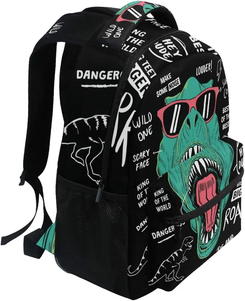 ALAZA Cool T Rex Dinosaur Funny Large Backpack Personalized Laptop iPad Tablet Travel School Bag with Multiple Pockets for Men Women College