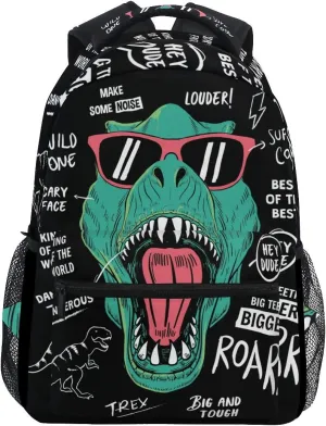 ALAZA Cool T Rex Dinosaur Funny Large Backpack Personalized Laptop iPad Tablet Travel School Bag with Multiple Pockets for Men Women College