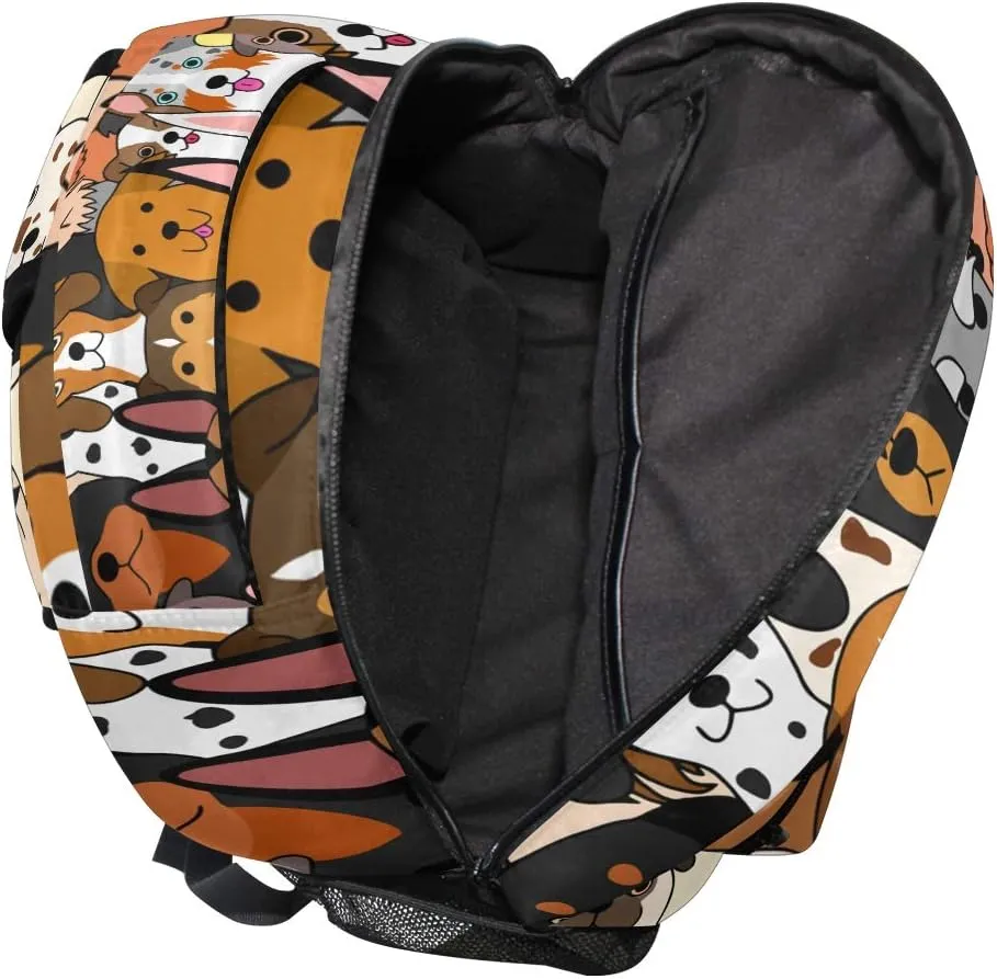 ALAZA Cute Doodle Dog Print Animal Large Backpack for Kids Boys Girl School Personalized Laptop iPad Tablet Travel School Bag with Multiple Pockets