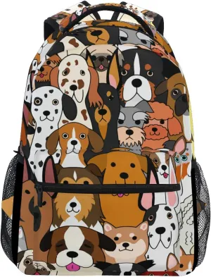 ALAZA Cute Doodle Dog Print Animal Large Backpack for Kids Boys Girl School Personalized Laptop iPad Tablet Travel School Bag with Multiple Pockets
