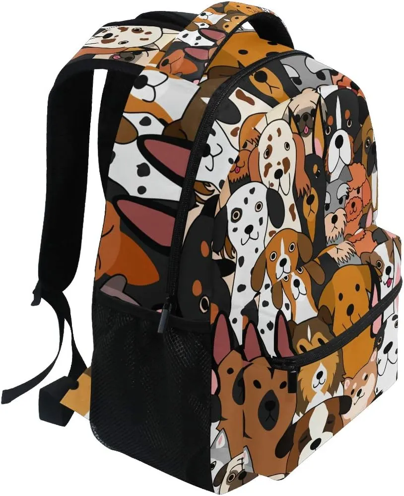ALAZA Cute Doodle Dog Print Animal Large Backpack for Kids Boys Girl School Personalized Laptop iPad Tablet Travel School Bag with Multiple Pockets