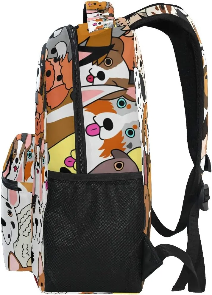 ALAZA Cute Doodle Dog Print Animal Large Backpack for Kids Boys Girl School Personalized Laptop iPad Tablet Travel School Bag with Multiple Pockets