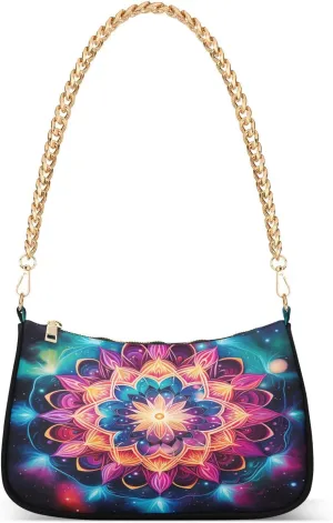 ALAZA Mandala Nebula Ethnic Shoulder Bag Purse for Women Tote Handbag with Zipper Closure