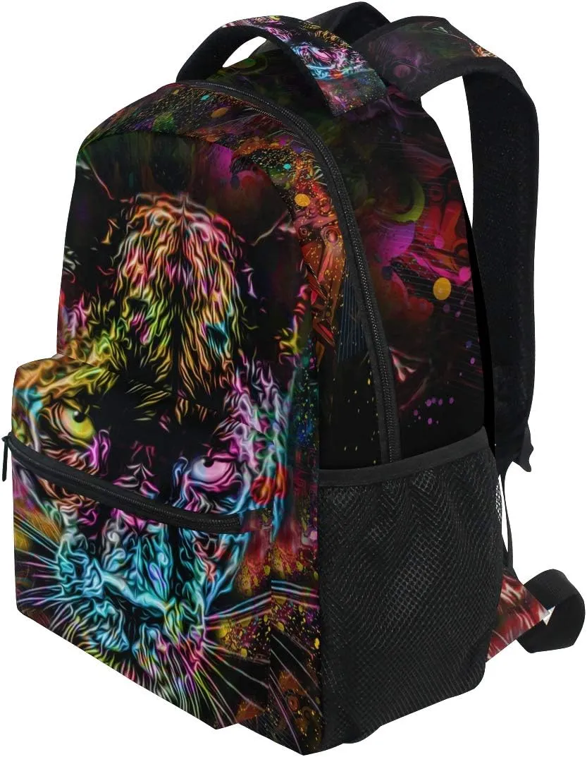 ALAZA Panther Leopard Animal Print Large Backpack for Kids Boys Girls Student Personalized Laptop iPad Tablet Travel School Bag with Multiple Pockets