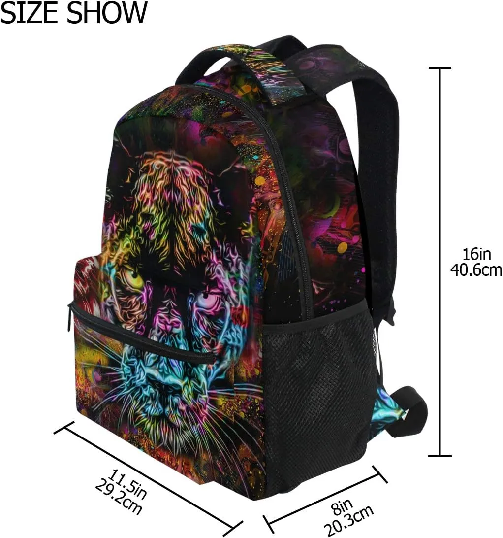 ALAZA Panther Leopard Animal Print Large Backpack for Kids Boys Girls Student Personalized Laptop iPad Tablet Travel School Bag with Multiple Pockets