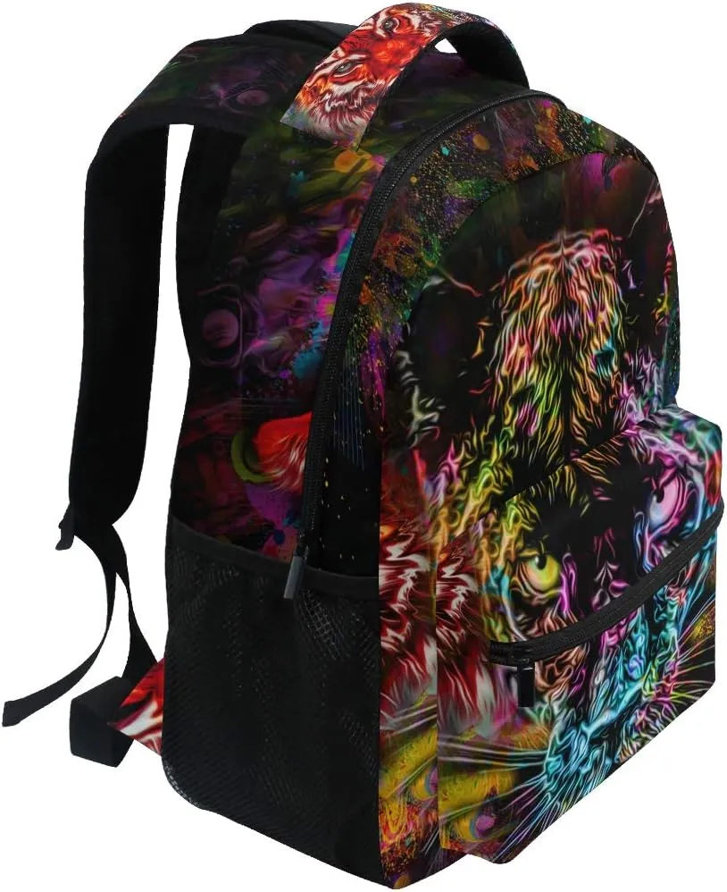 ALAZA Panther Leopard Animal Print Large Backpack for Kids Boys Girls Student Personalized Laptop iPad Tablet Travel School Bag with Multiple Pockets