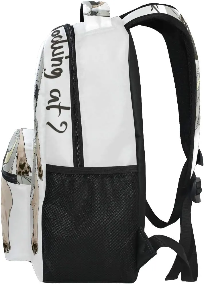 ALAZA Pug Dog Print Puppy Funny Quote Large Backpack for Kids Boys Girls Student Personalized Laptop iPad Tablet Travel School Bag with Multiple Pockets