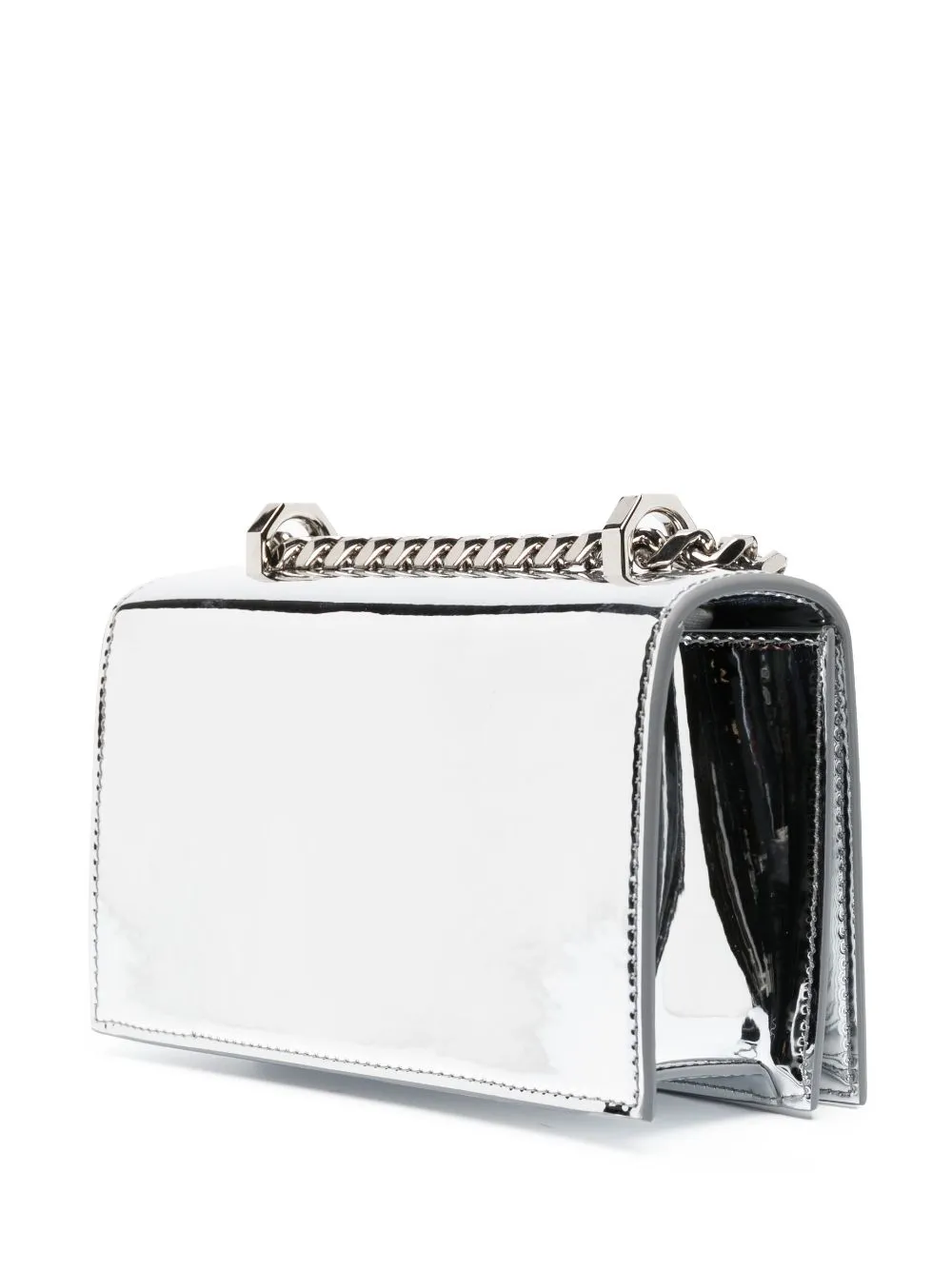 Alexander Mc Queen Mini Jewelled Satchel Metallic Effect Crossbody Bag
