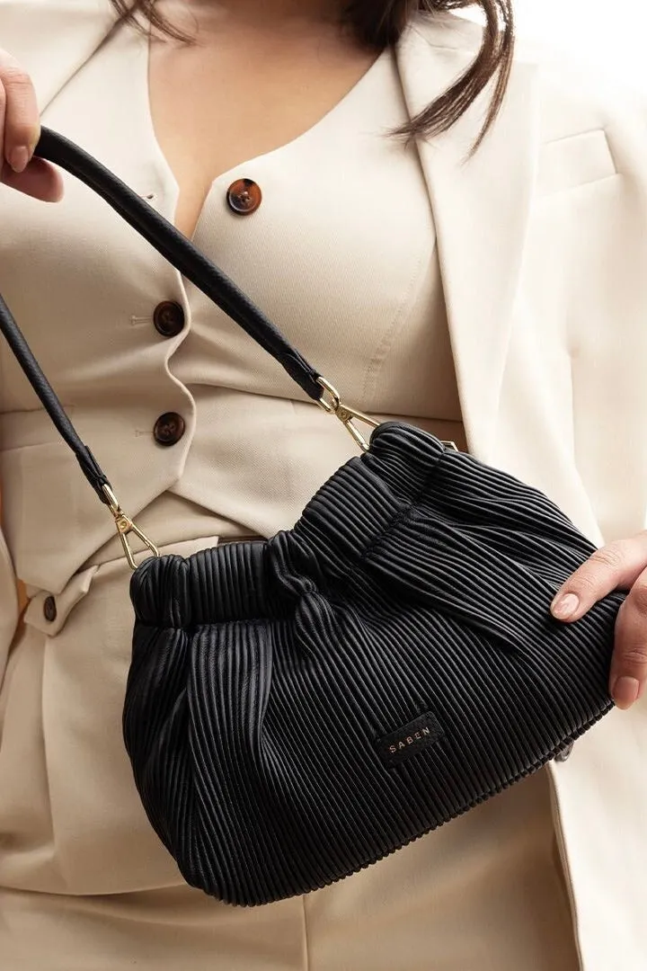Alexis Shoulder Bag Black Pleat