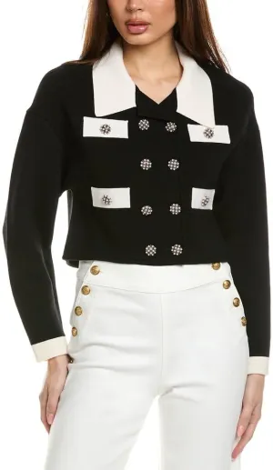 alice   olivia Verdell Wool-Blend Sweater Jacket