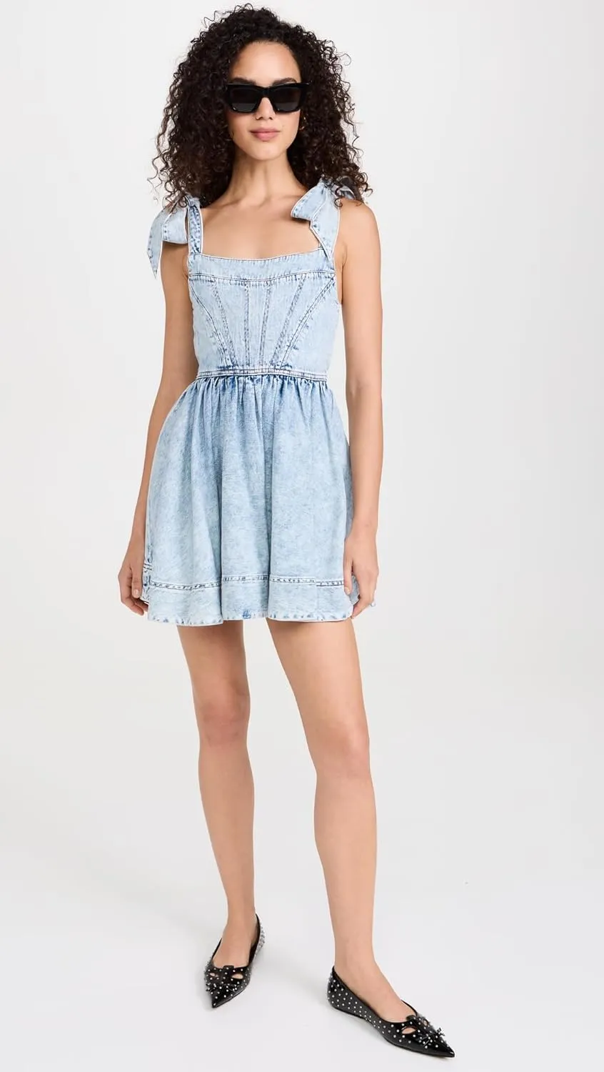 alice   olivia Women's Amina Corset Denim Dress