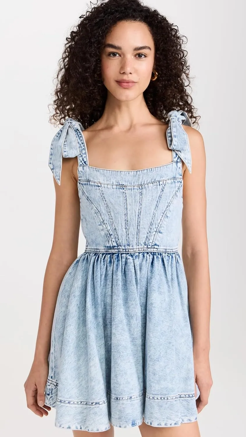 alice   olivia Women's Amina Corset Denim Dress