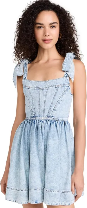 alice   olivia Women's Amina Corset Denim Dress