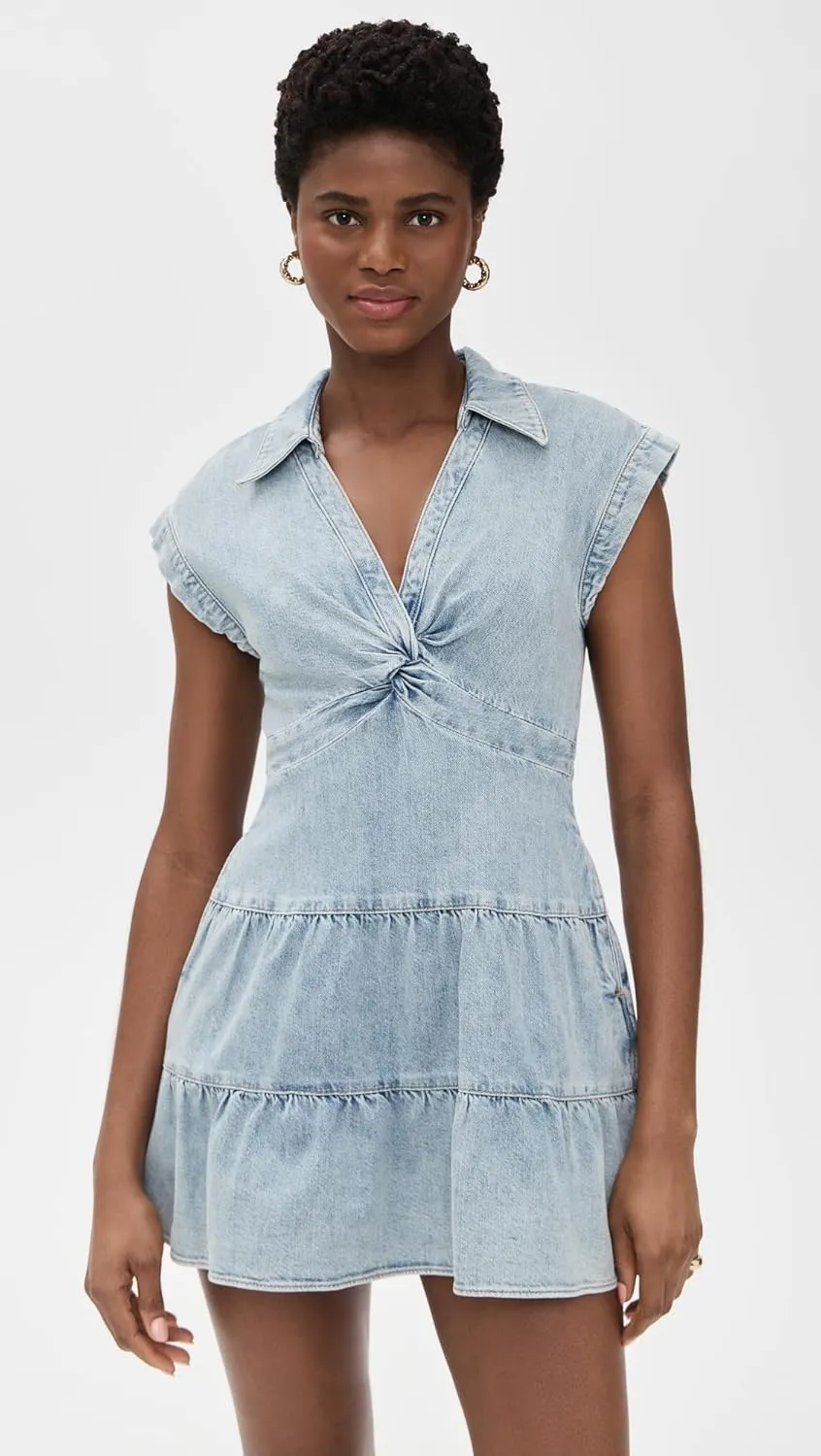 alice   olivia Women's Mila Deep V Twist Front Mini Dress