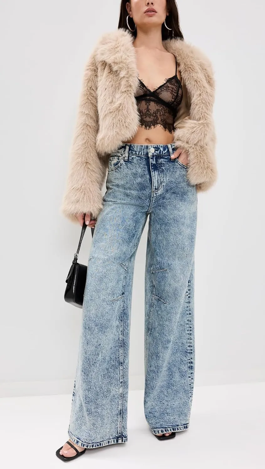 alice   olivia Women's Tucker Baggy Jeans with Darted Knees