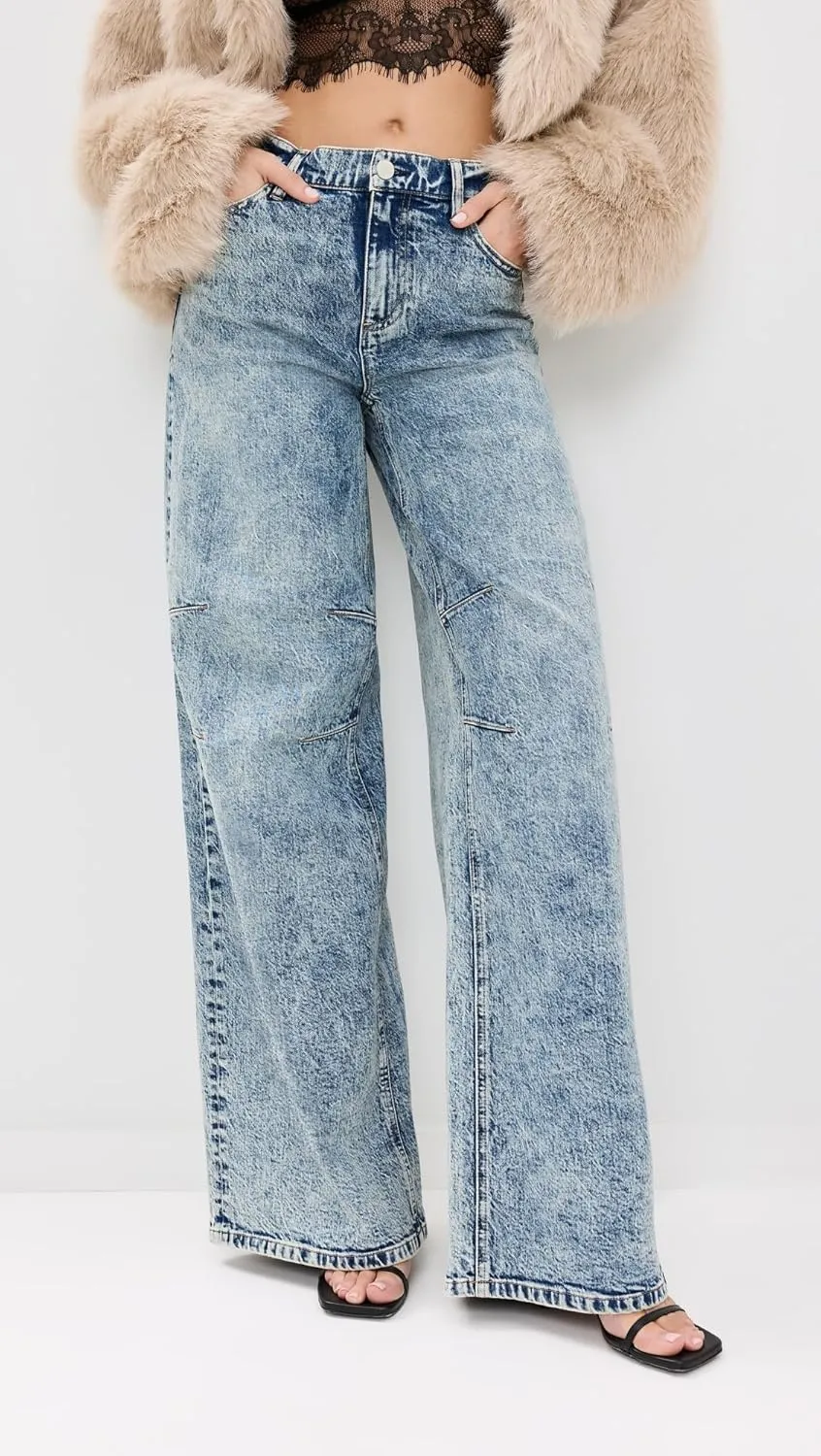 alice   olivia Women's Tucker Baggy Jeans with Darted Knees