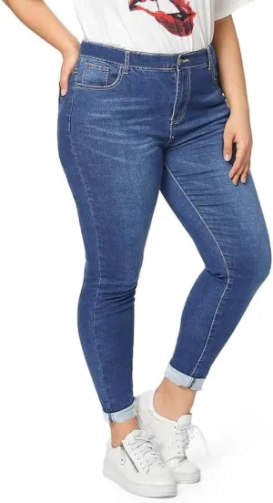 ALLABREVE Womens Plus Size Skinny Jeans Stretchy High Waisted Ankle Jean Ripped Slim Fit Washed Denim Distressed Tight Jean