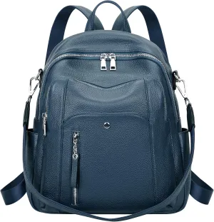 ALTOSY Fashion Genuine Leather Backpack Purse for Women Shoulder Bag Casual Daypack Medium