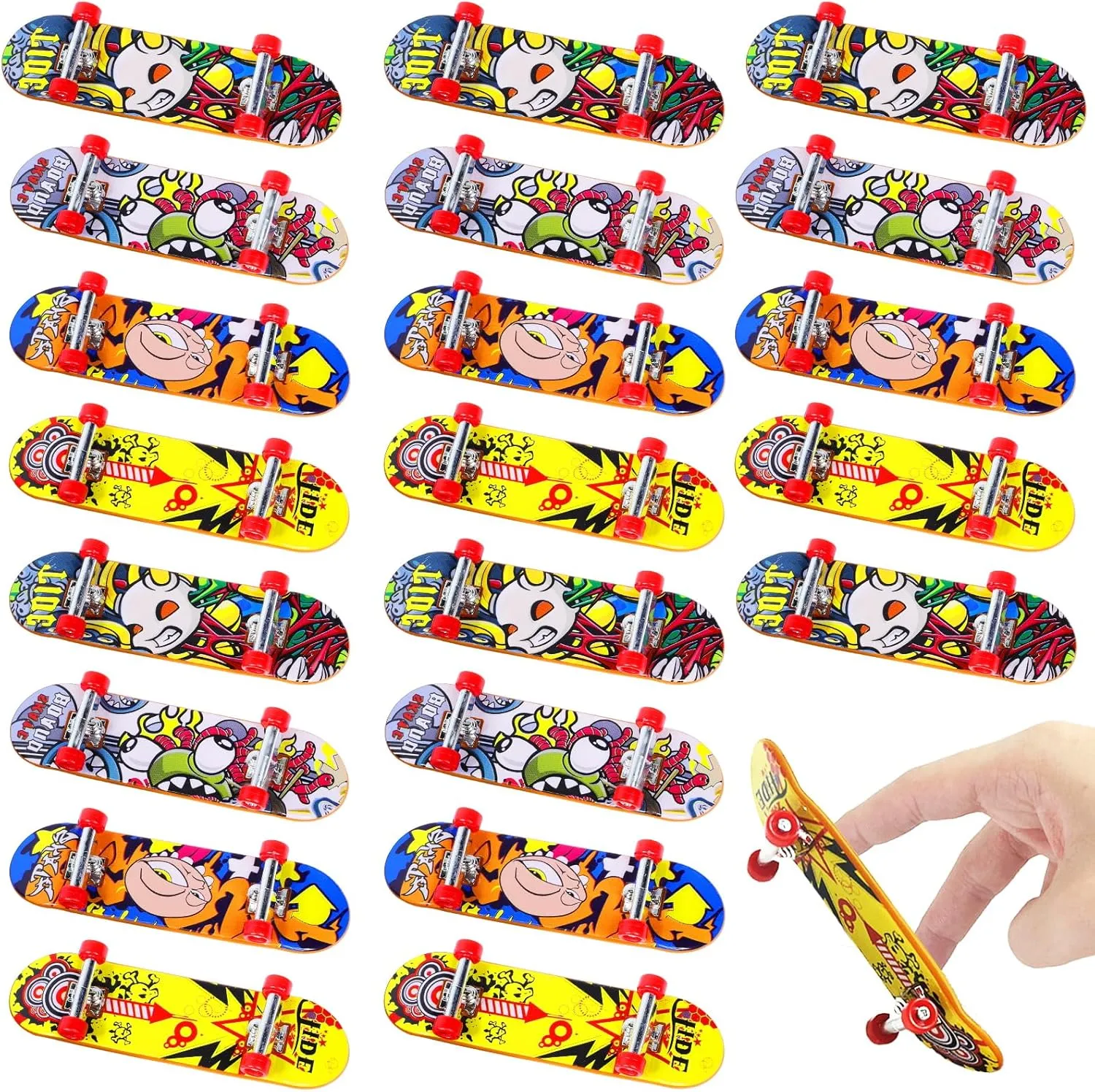 AMENON 28 Pack Finger Skateboards for Kids, Finger Sports Classroom Exchange Toys for Student Boys Girls Creative Fingertip Movement Toys Birthday Gifts Class Prizes Goodie Bag Stuffers
