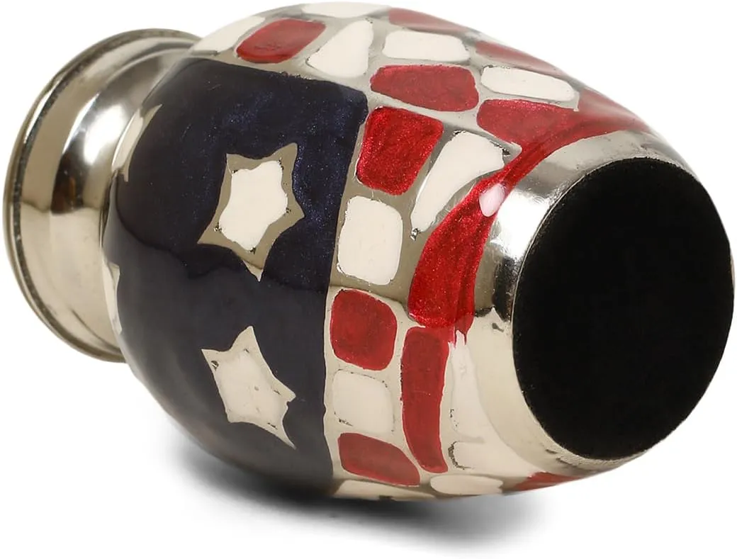 American Flag Embossed Urns & Keepsake Set of 4 with Four Velvet Carry Bags, A Funnel, and A Premium Gift Box - Serenity Funeral Ashes Container