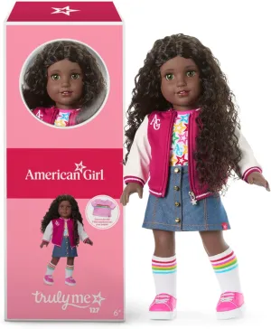 American Girl, Truly Me 18-inch Doll #127 with Hazel Eyes, Curly Dark-Brown Hair, Very Deep Skin, for Ages 6 