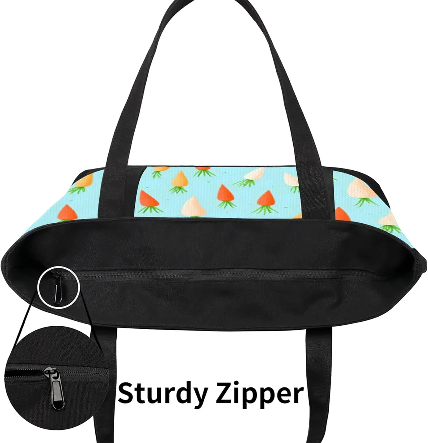 Animal Giraffe Canvas Tote Bag Casual Shoulder Handbag Large Shopping Bags With 5 Pocket Carry On Weekender Backpack
